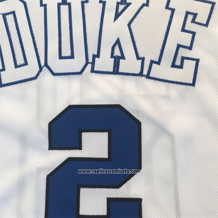 Camiseta NCAA Duke Blue Devils Cam Reddish Blanco